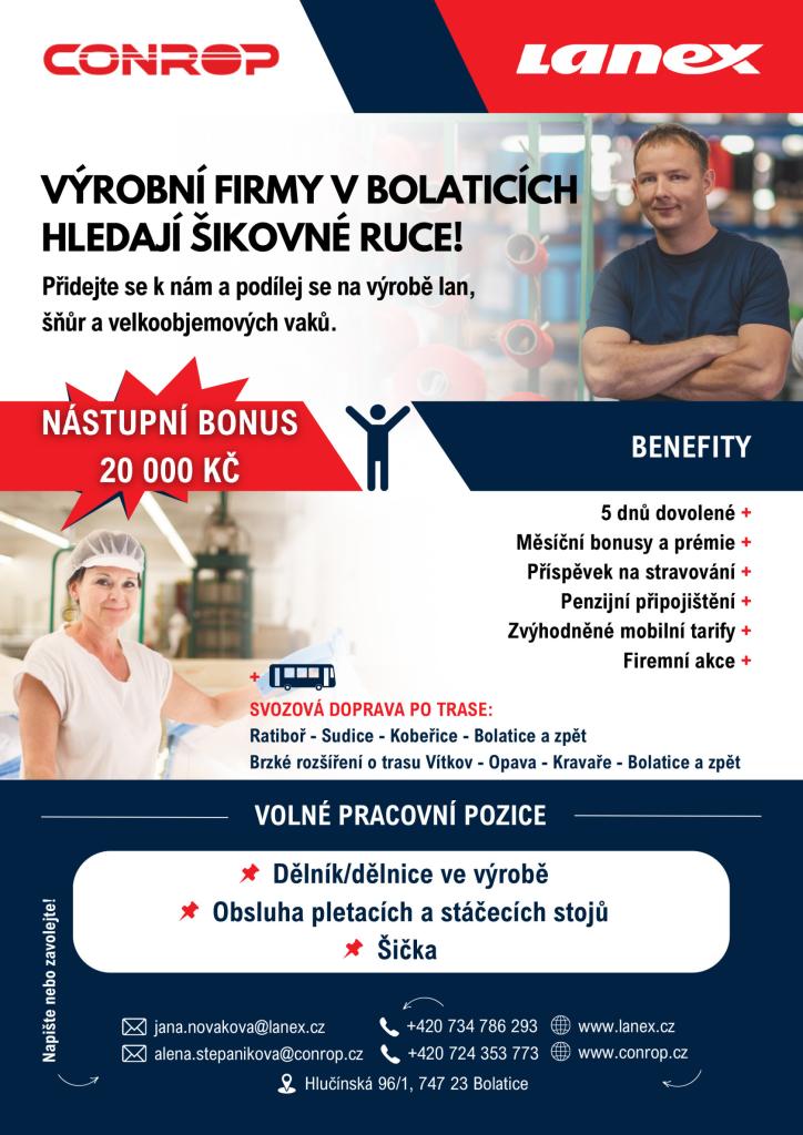 Nabídka práce - Conrop a Lanex 1