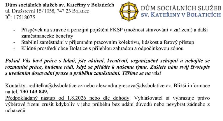 Nabídka práce - volnočasový pracovník