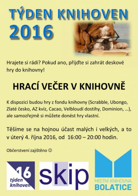 Hrací večer v knihovně (TK 2016)