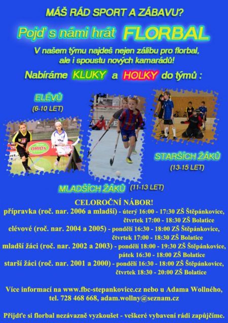 Florbal - Nábor nových členů 