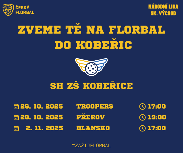 Utkání florbalu Kobeřice