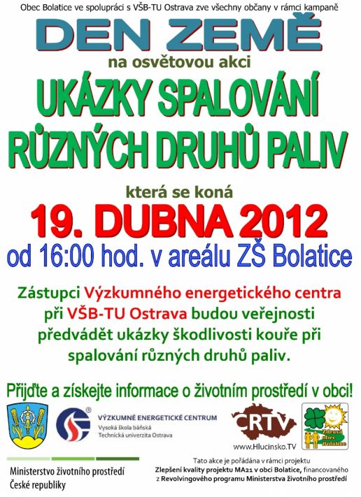 Den Země - ukázky spalování 19.4.2012