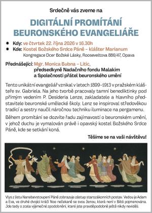 Digitální promítání beuronského evangeliáře