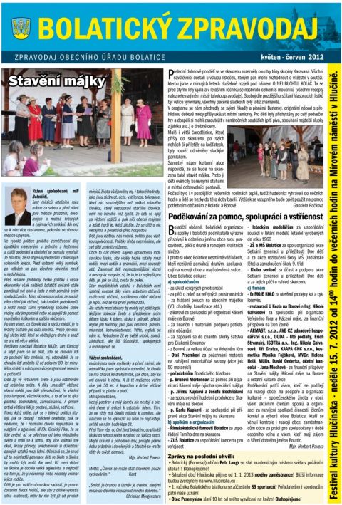 Zpravodaj květen - červen 2012